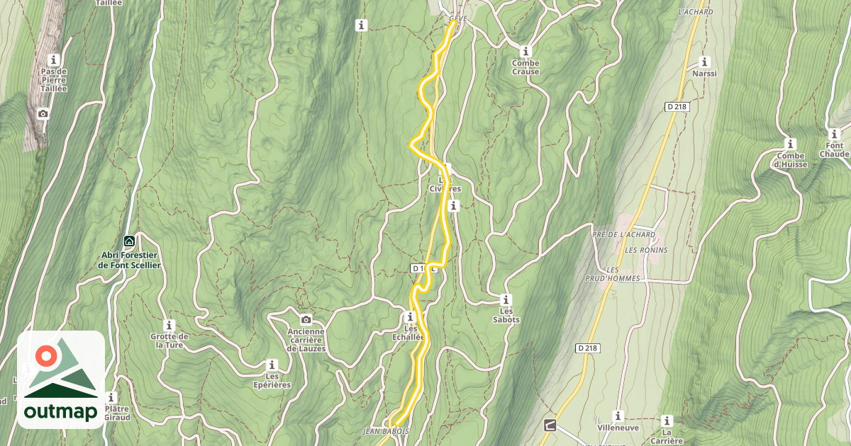 Map of Jean Babois vers Gève Montée