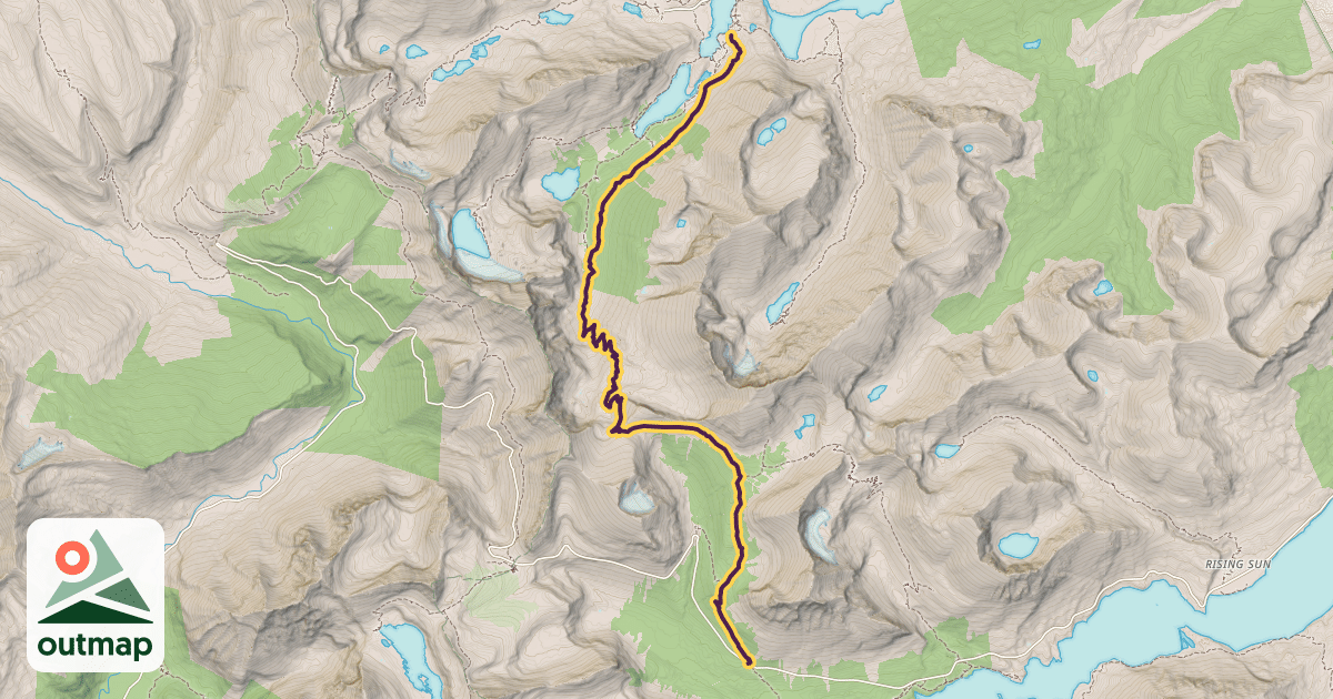 Map of Piegan Pass Trail