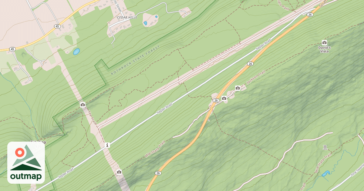 Map of Rothrock State Forest Seven Mountains Snowmobile Trails
