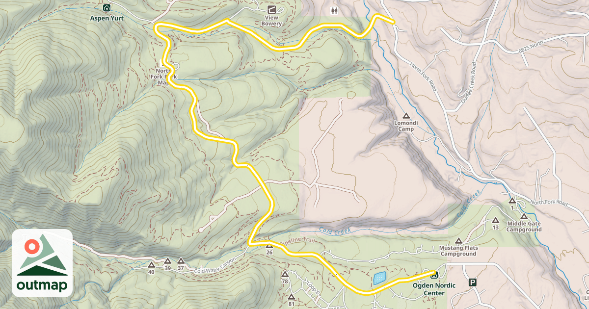 Map of North Fork Park Road