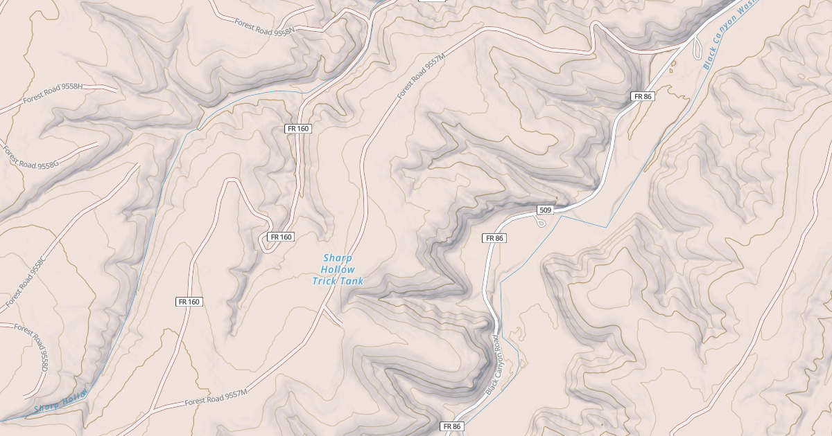 Map preview of USFS National Forest System Roads {A2B03A70-875F-4490-AF26-CFE52781902A}