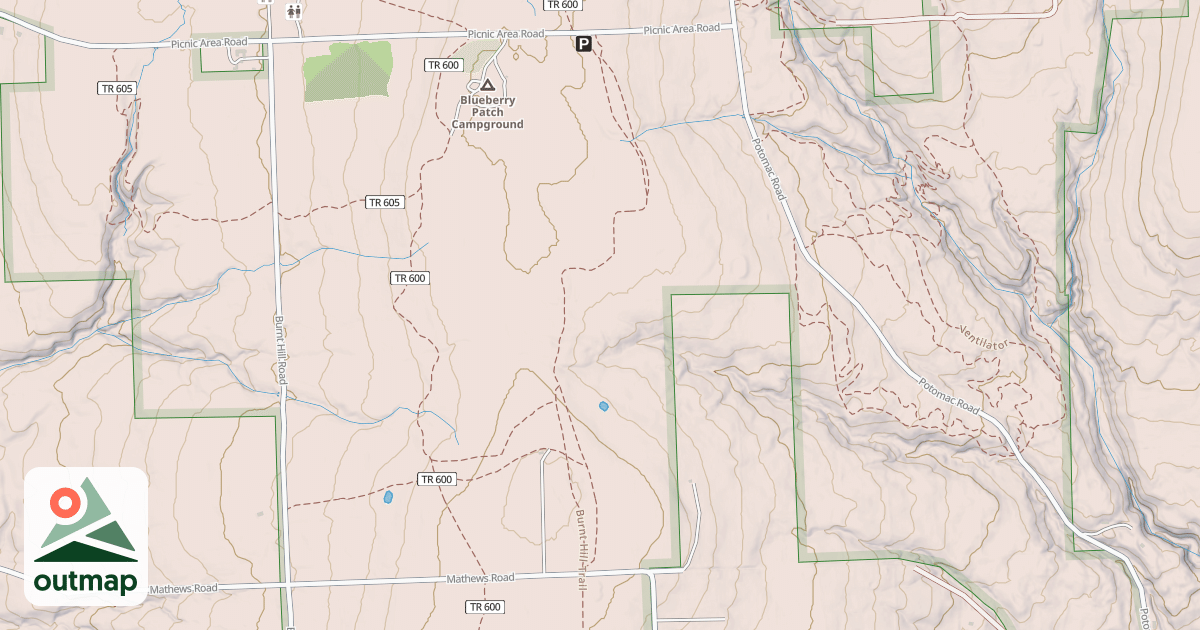 Map of Burnt Hill