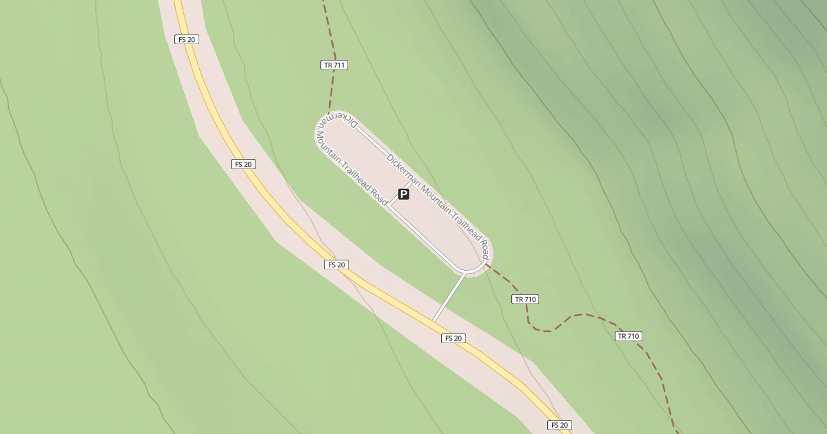 Map preview of DICKERMAN MTN TRAILHEAD
