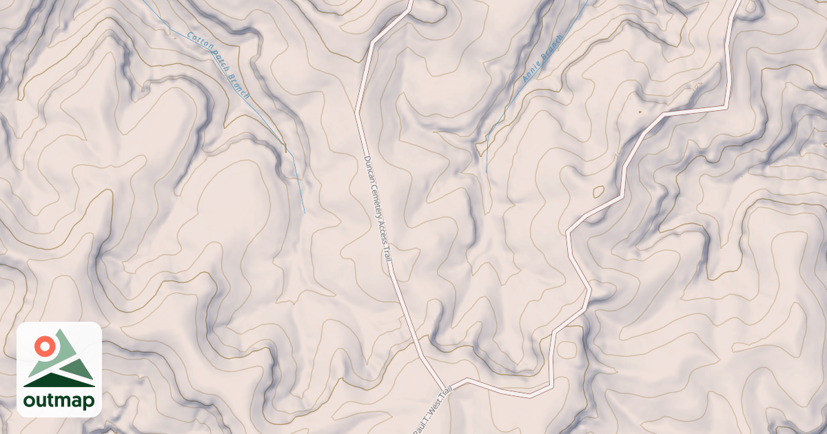 Map of Duncan Cemetery Access Trail (Aka Paul T. West Spur)