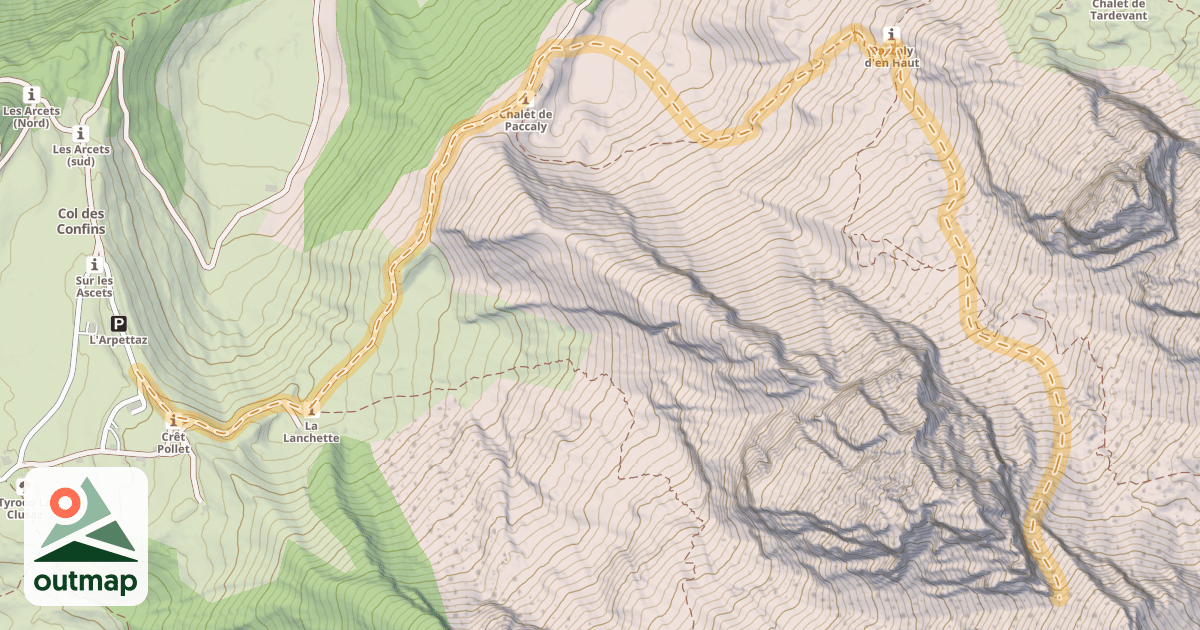 Map of Col du Paré de Joux — Les Confins