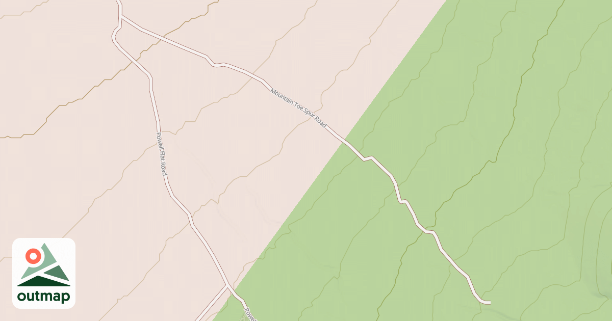 Map of MOUNTAIN TOE SPUR ROAD