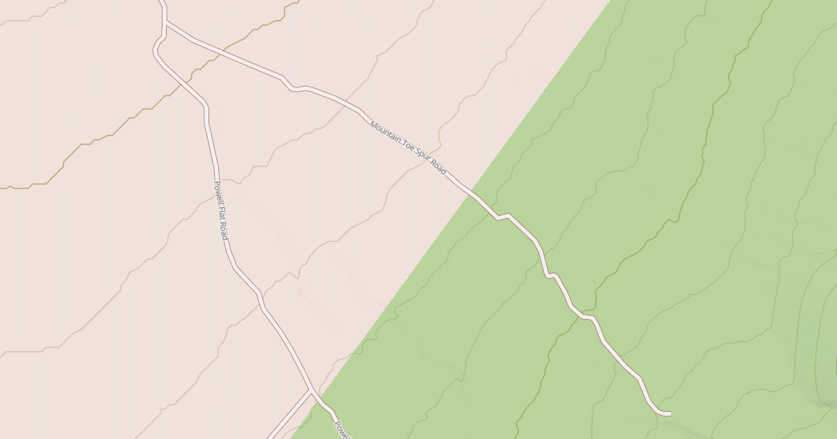 Map preview of MOUNTAIN TOE SPUR ROAD