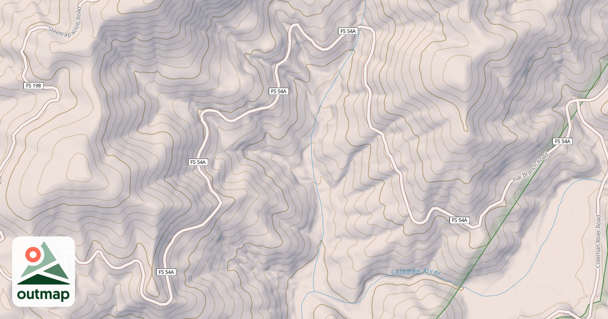 Map of FLAT BRANCH