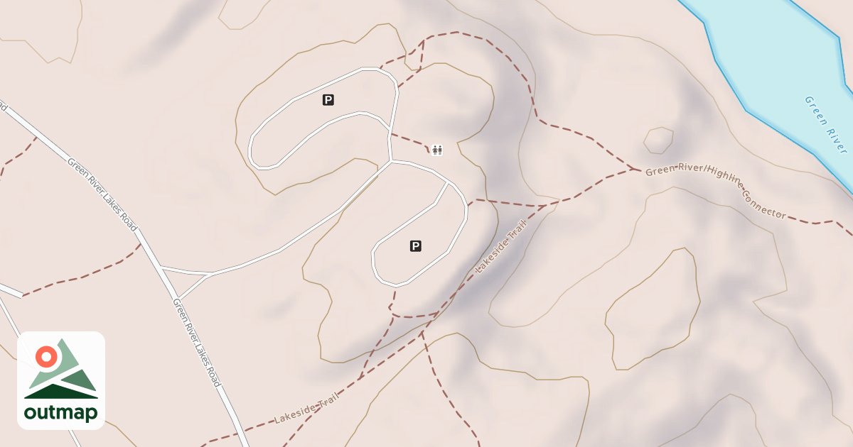 Map of GREEN RIVER LAKES TRAIL PRKG