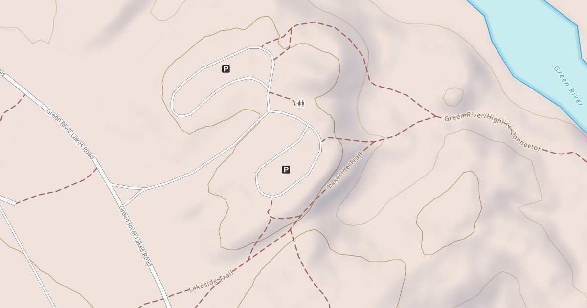 Map preview of GREEN RIVER LAKES TRAIL PRKG