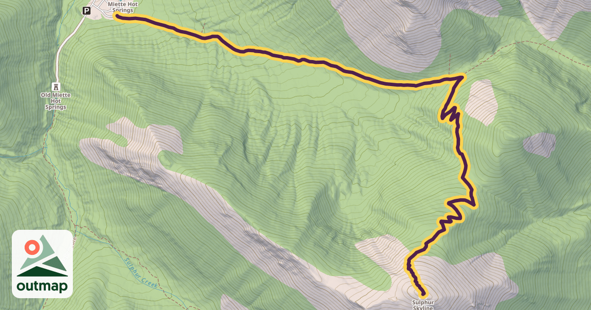 Map of Sulphur Skyline Trail
