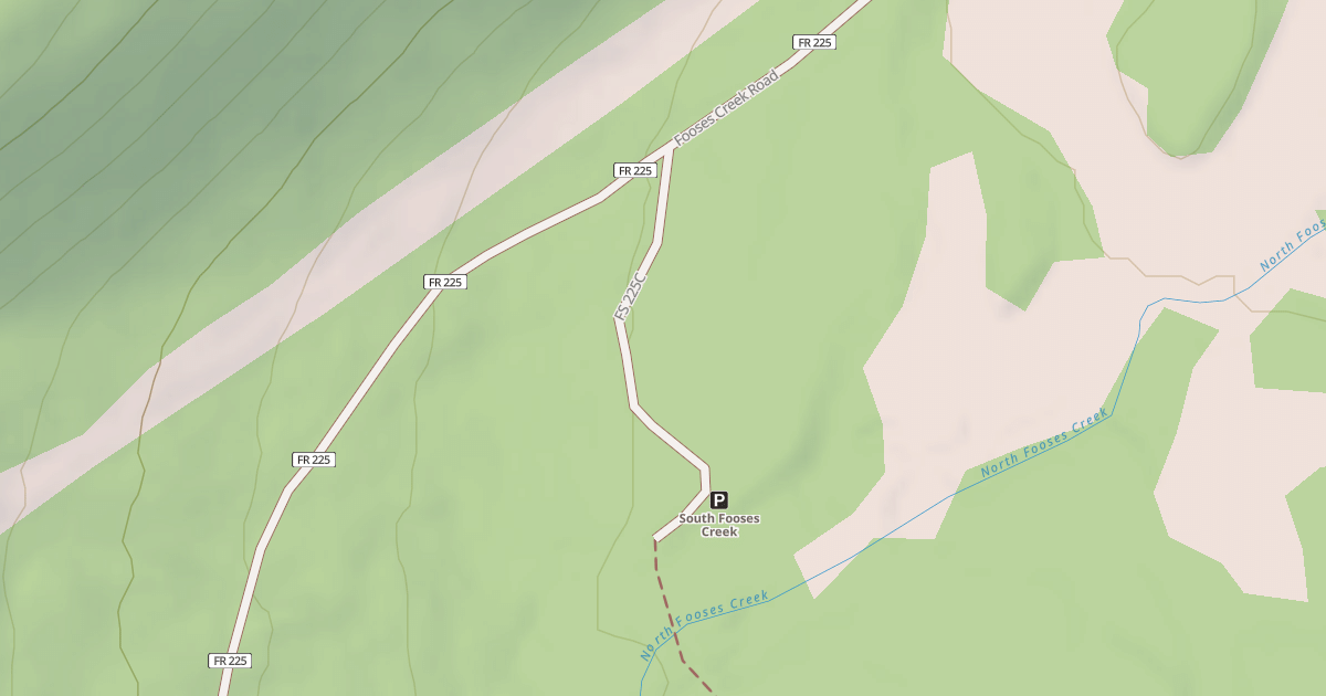 Map preview of FOOSES CREEK TRAILHEAD