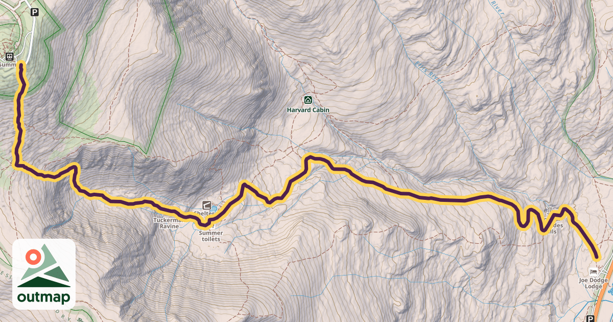 Map of Tuckerman Ravine Trail