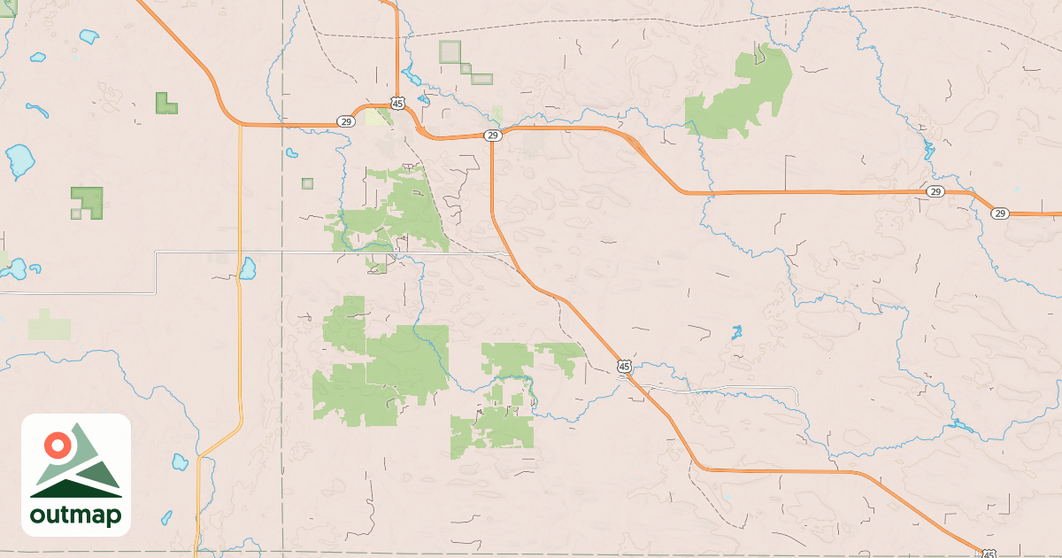 Map of Wiouwash State Trail