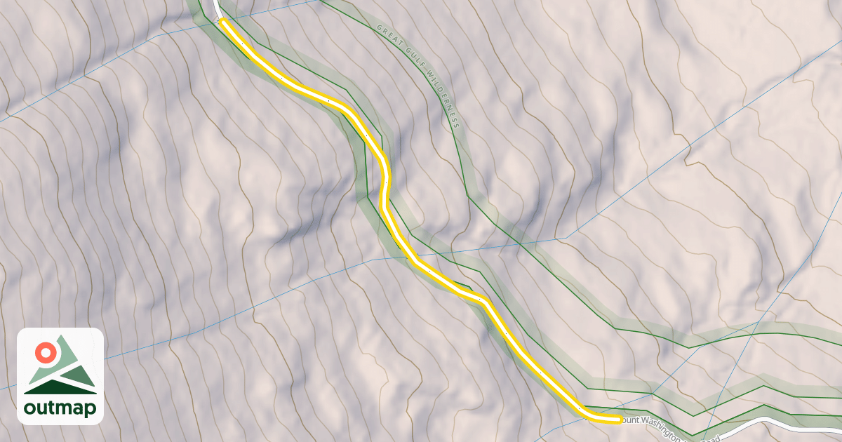 Map of Mount Washington Auto Road