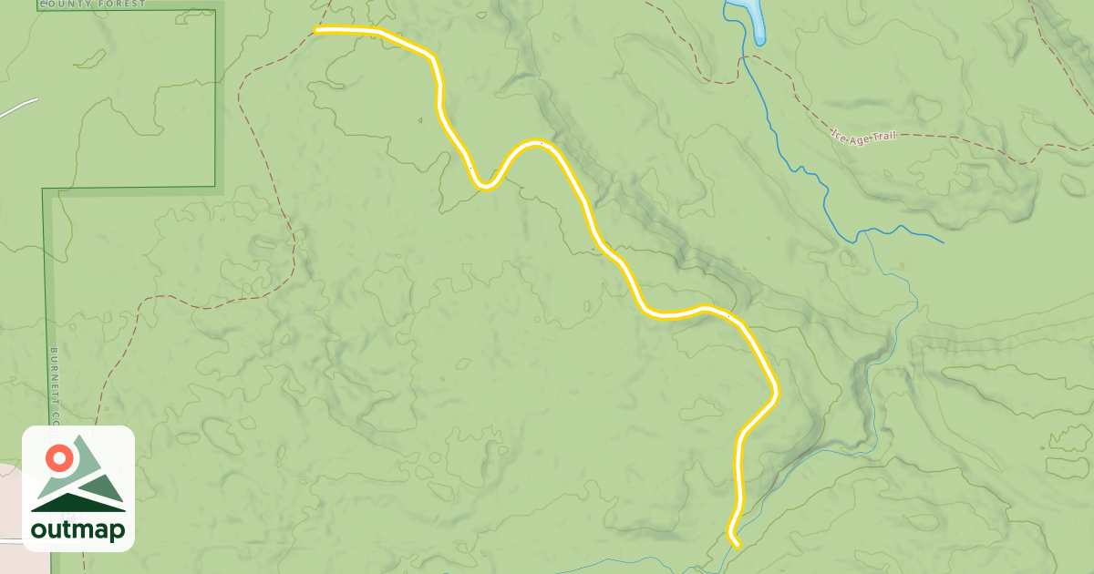 Map of Odden's Ridge Run in Burnett
