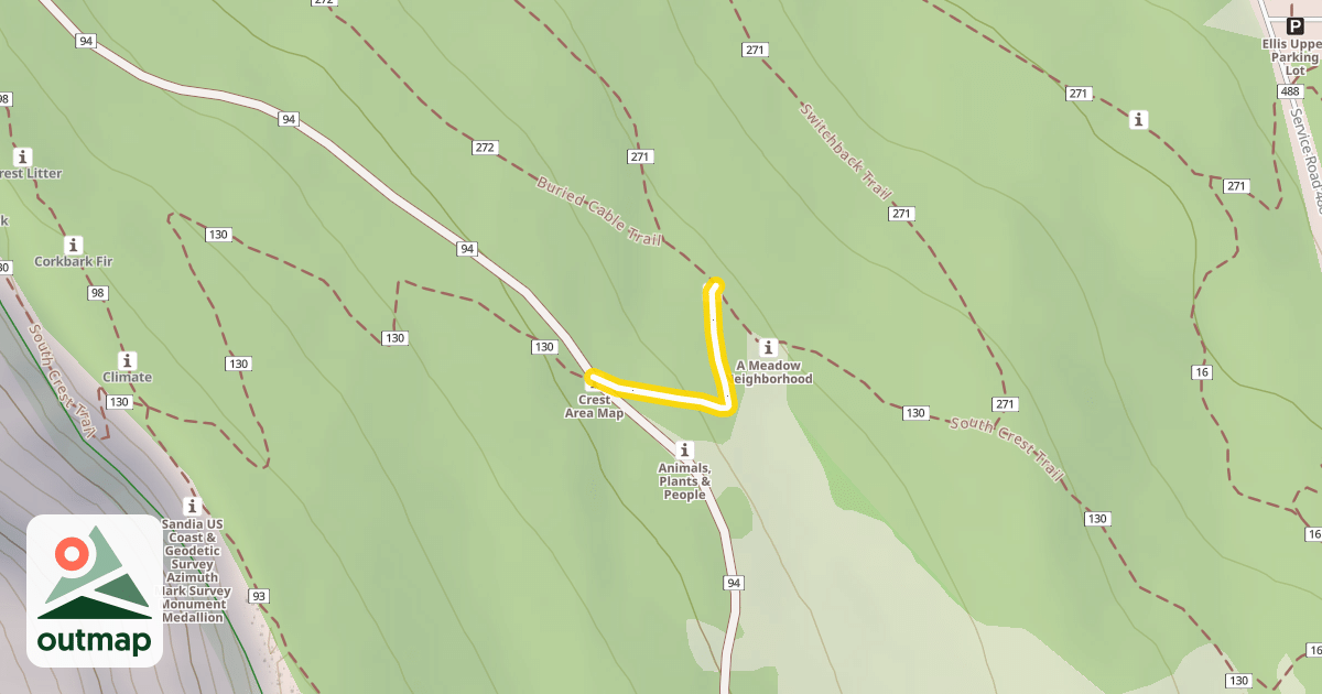Map of South Crest Trail