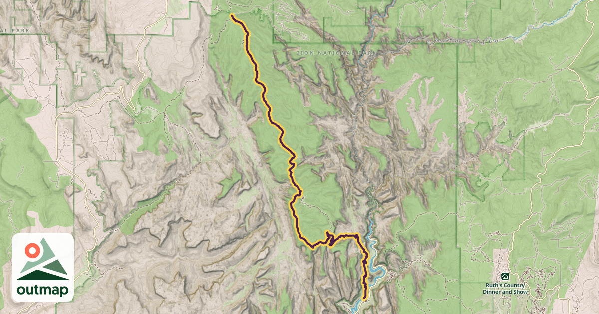 Map of West Rim Trail