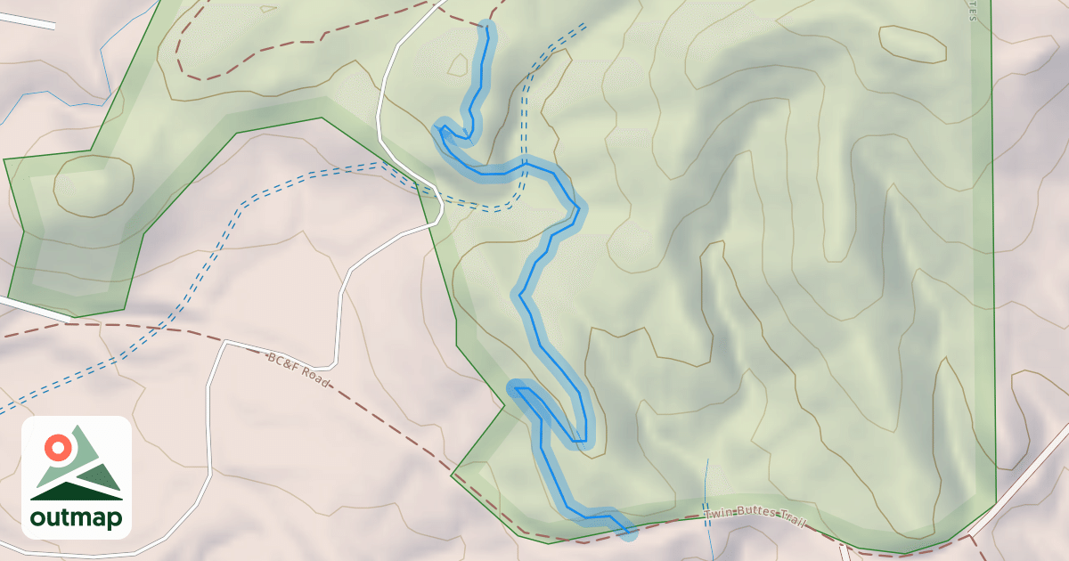Map of Twin Buttes Trail