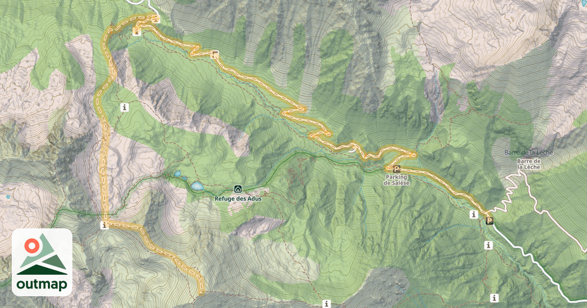 Map of Mont Archas — Granges du Terras