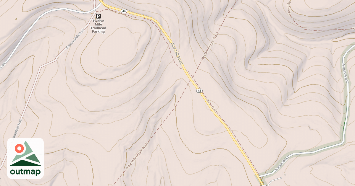 Map of Susquehannock State Forest Snowmobile Trails