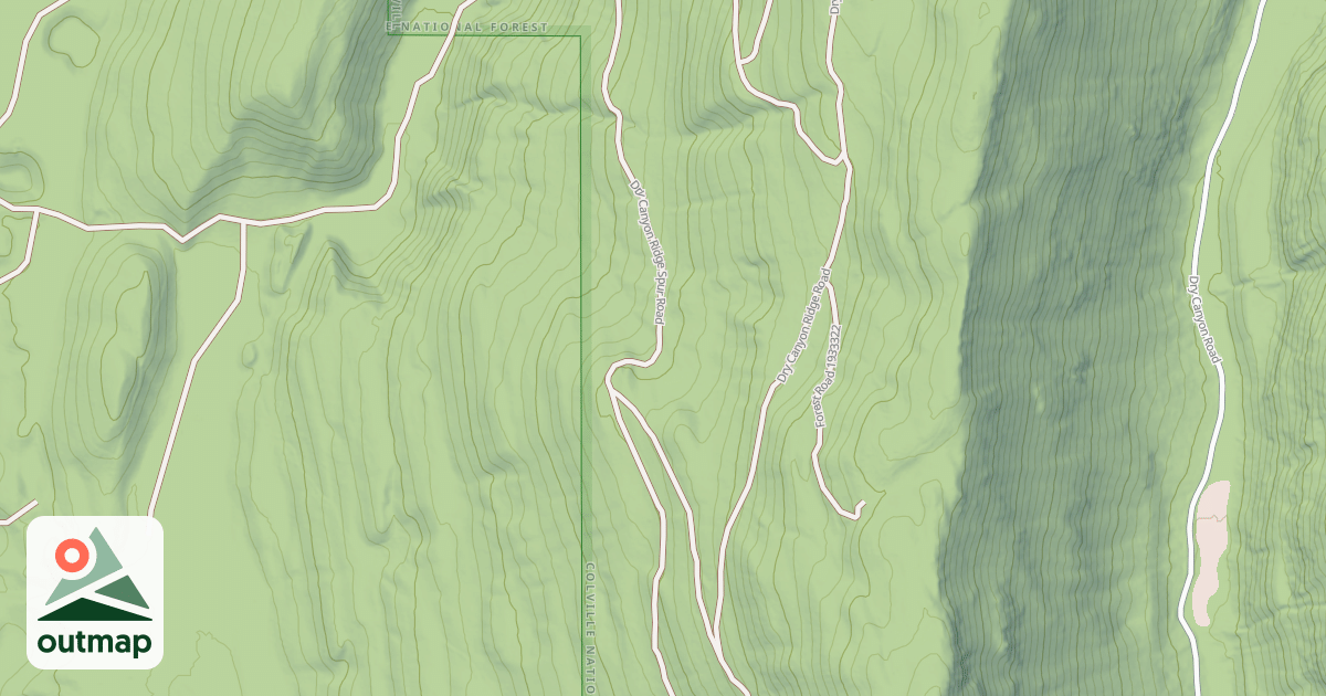 Map of DRY CANYON RIDGE SPUR