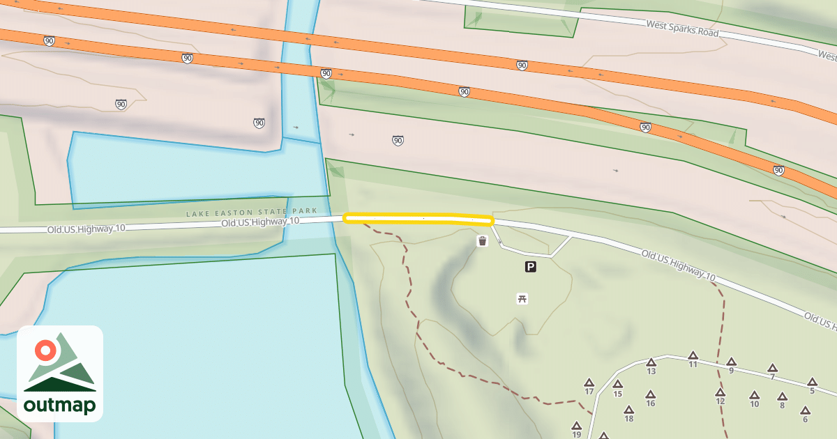 Map of Old US Highway 10