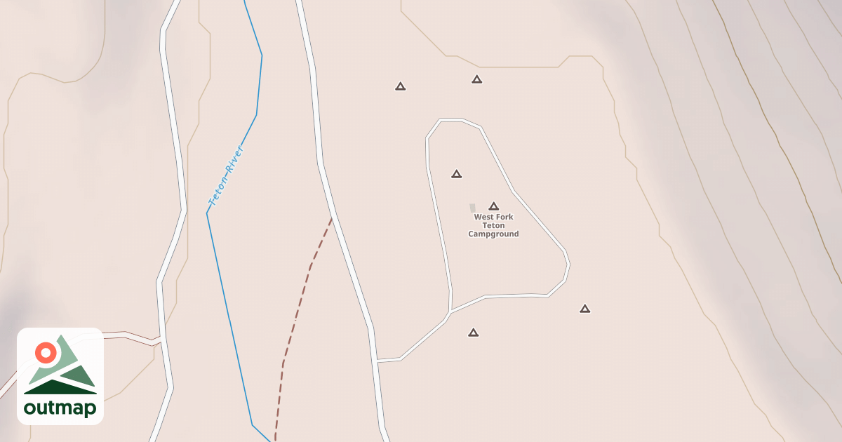 Map of WEST FORK TETON CAMPGROUND