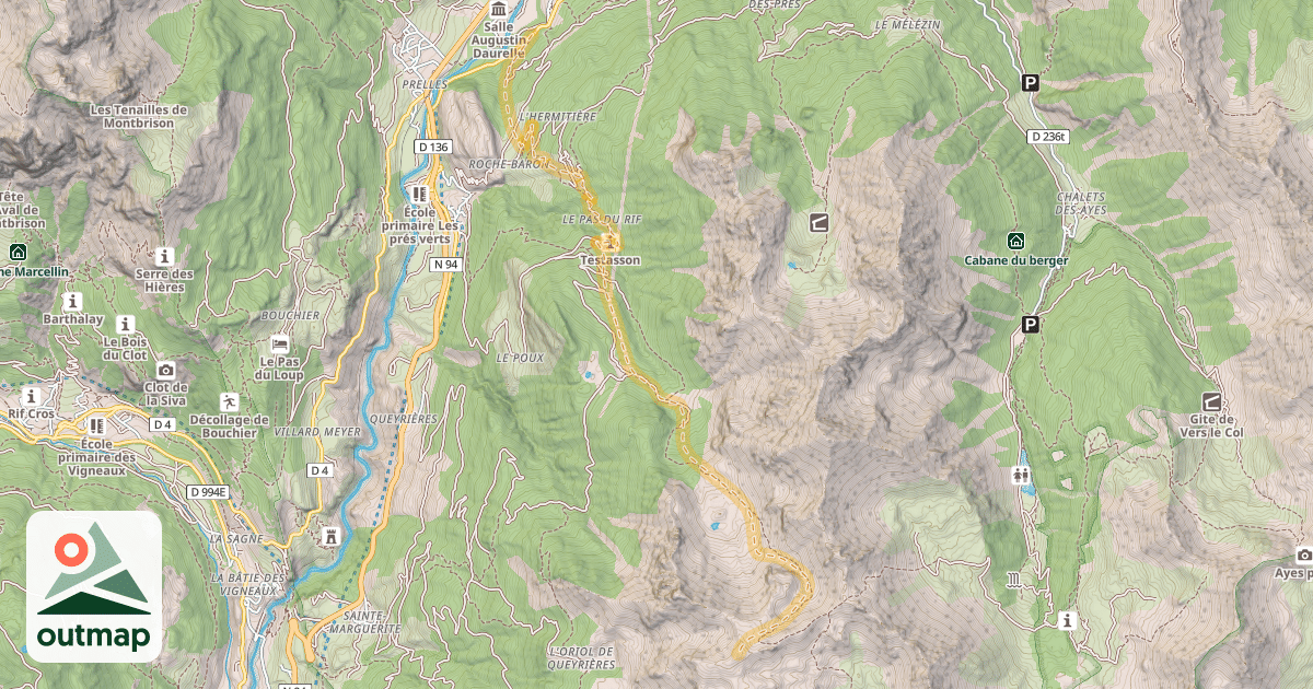 Map of Crête de l'Alpavin — Le Villaret