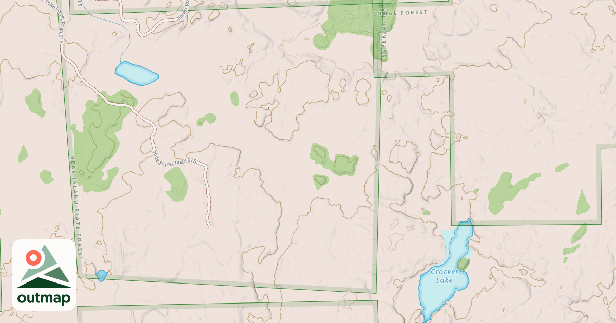 Map of Kawishiwi Triangle Crocket Lk