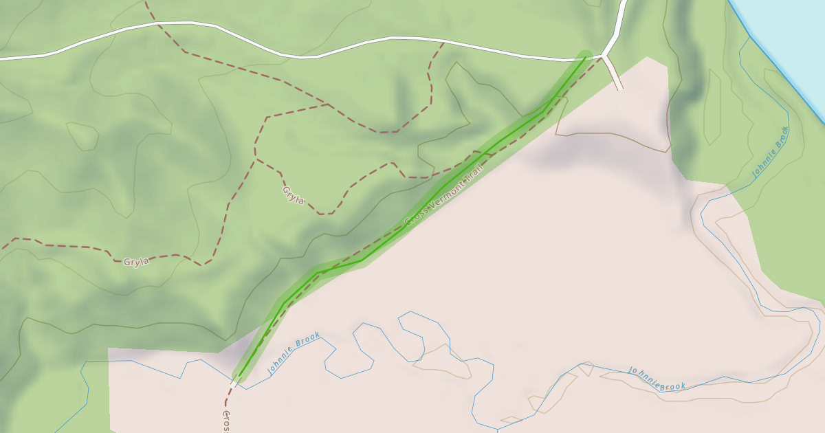 Map preview of Town Highway 16 (Johnnie Brook Road)