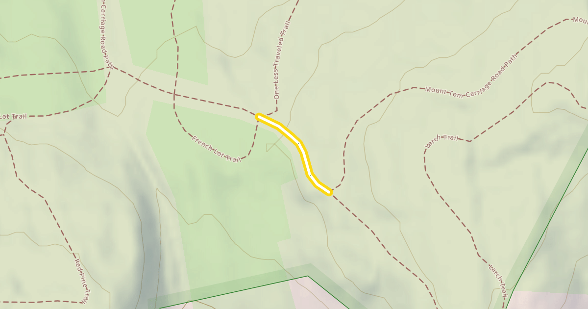 Map preview of Mount Tom Carriage Road Path