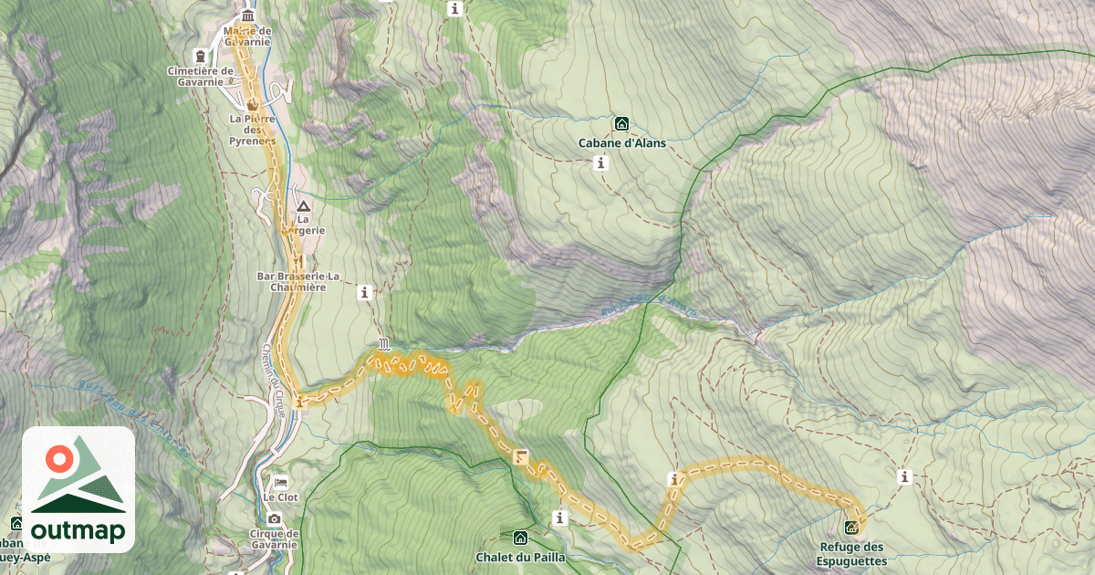 Map of Refuge des Espuguettes — Gavarnie