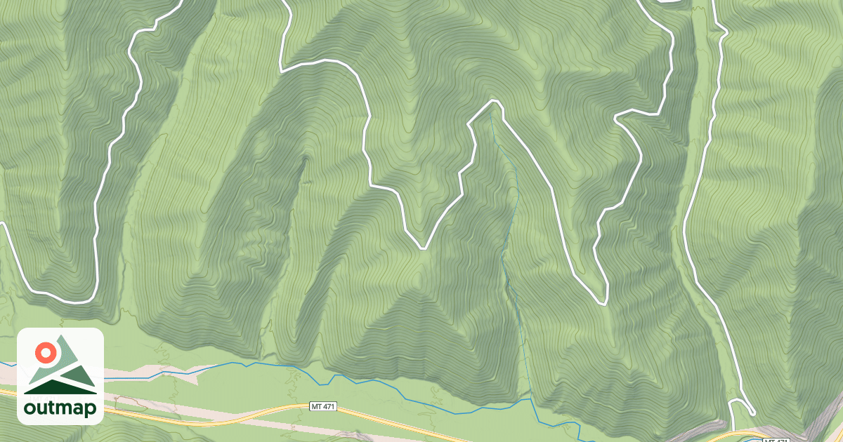 Map of LOWER LUCKY BOY