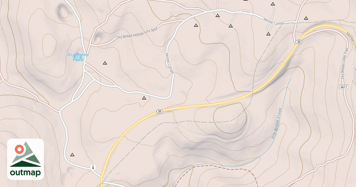 Map of DRY BREAD DISPERSED CAMP