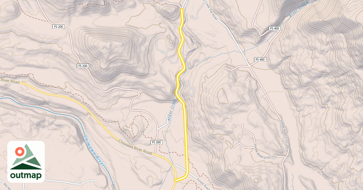 Map of Forest Road 6208