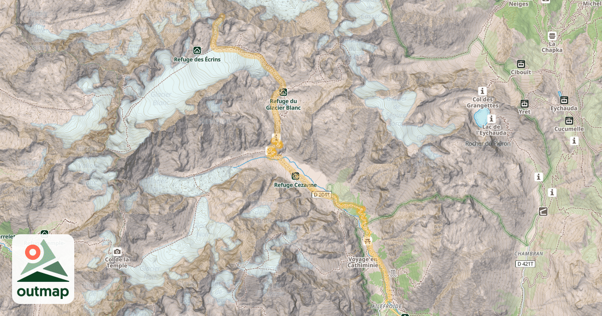 Map of Brèche Cordier — Ailefroide