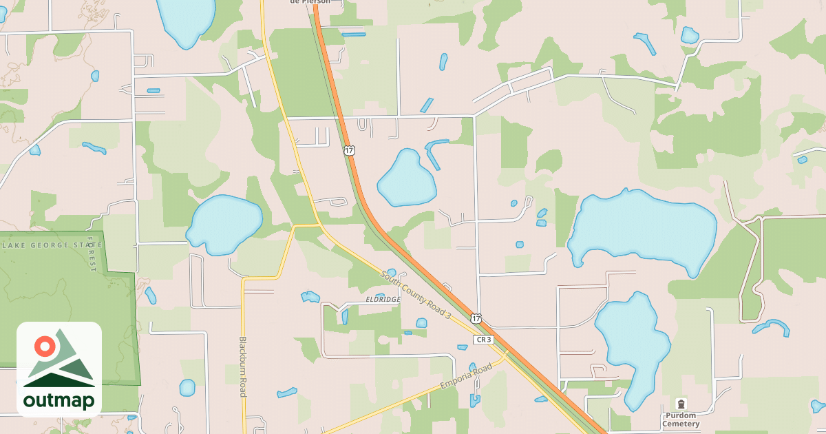 Map of Lake George State Forest Trail