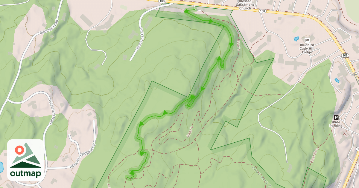 Map of Cady Hill Climb