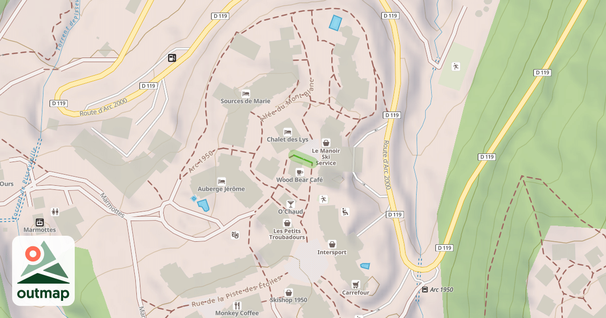 Map of Arc 1950