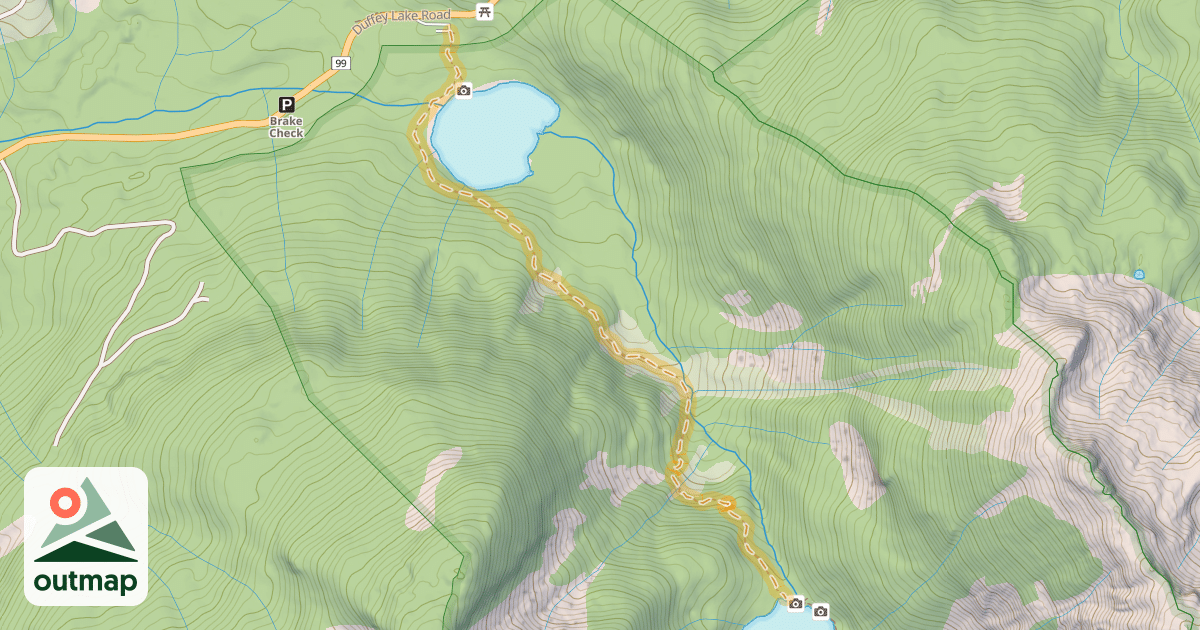 Map of Joffre Lakes Trail