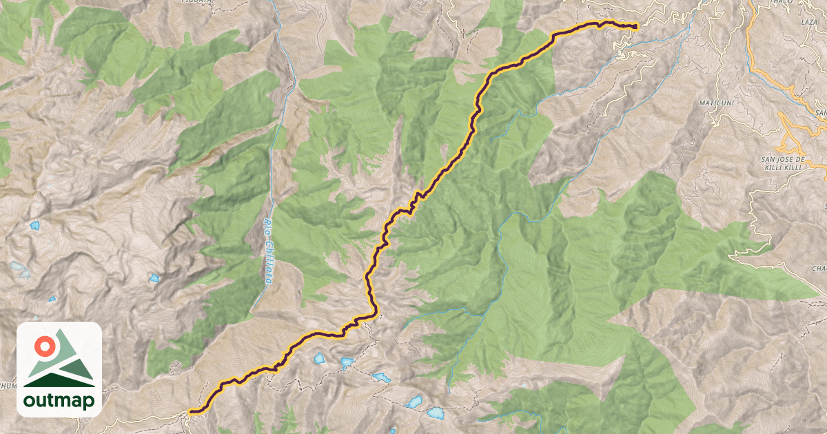 Map of Yunga Cruz Trek
