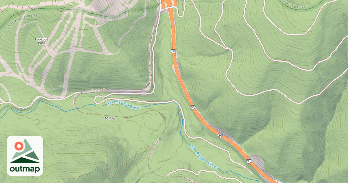 Map of HIGHWAY FALLS