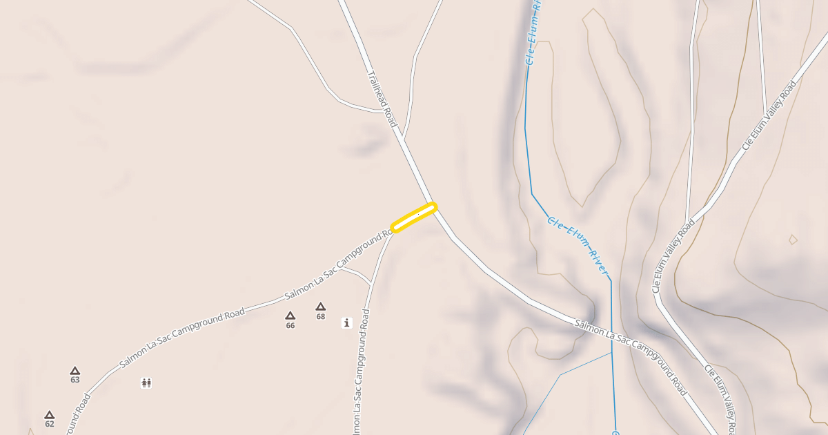 Map preview of Salmon La Sac Campground Road