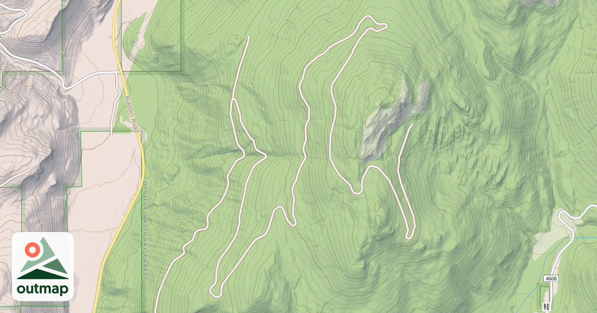 Map of IRISH MTN SPUR