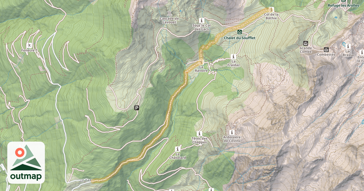 Map of Col de la Bâthie — Le Daru