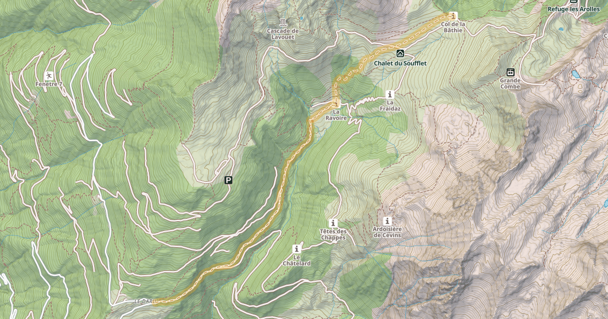 Map preview of Col de la Bâthie — Le Daru
