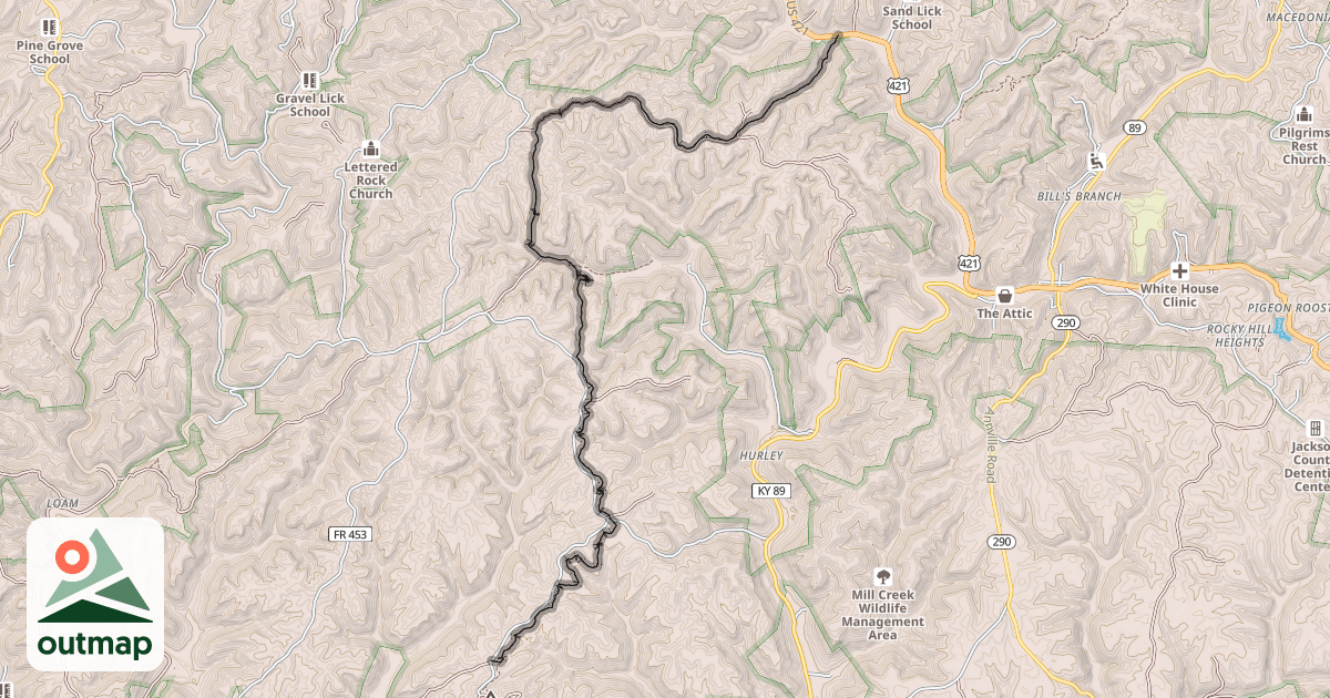Map of Sheltowee Trace