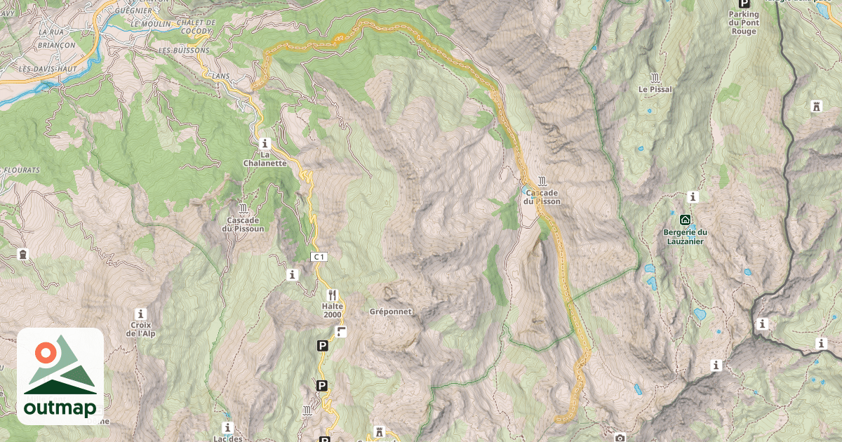 Map of Cime de Voga — Hameau de Lans