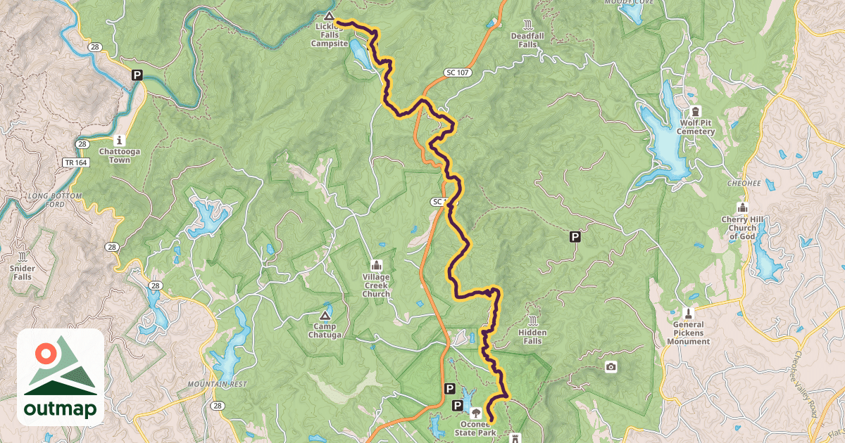 Map of Foothills Trail